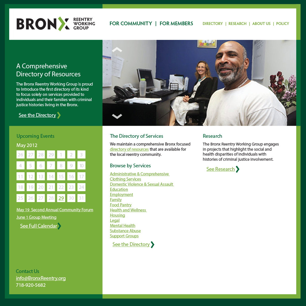 Bronx Reentry Working Group website